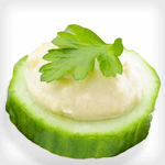 cucumber and hummus appetizer